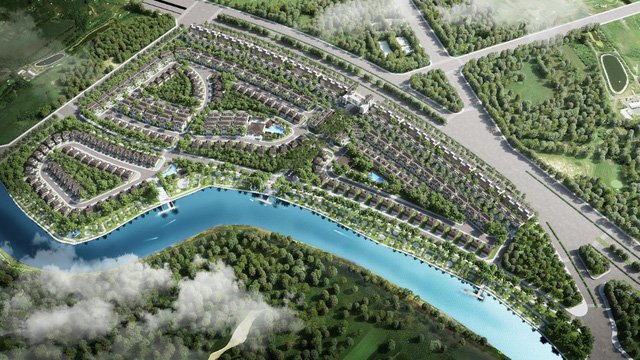 Phối cảnh khu biệt thự phân khu 1.1 - Zeit River County 1 thuộc khu đô thị Zeitgeist. Ảnh: VGSI.