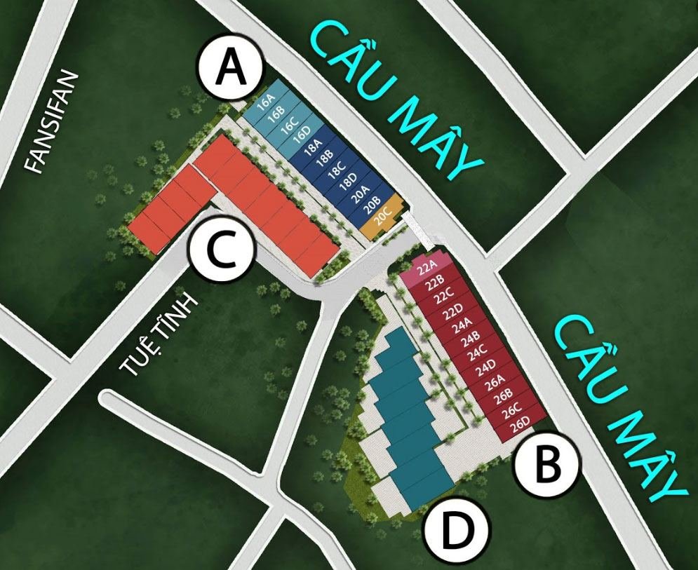 Mặt bằng tổng thể toàn khu Sun Plaza Cầu Mây. Mặt bằng tổng thể toàn khu Sun Plaza Cầu Mây.