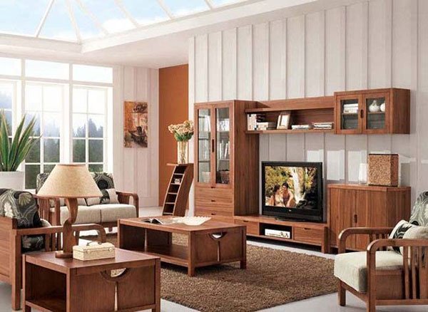 Trang trí phòng khách bằng nội thất gỗ tự nhiên Trang trí phòng khách bằng nội thất gỗ tự nhiên