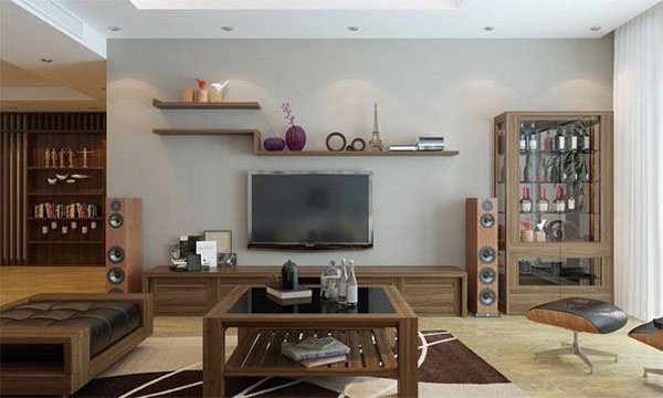 Trang trí phòng khách bằng nội thất gỗ tự nhiên Trang trí phòng khách bằng nội thất gỗ tự nhiên