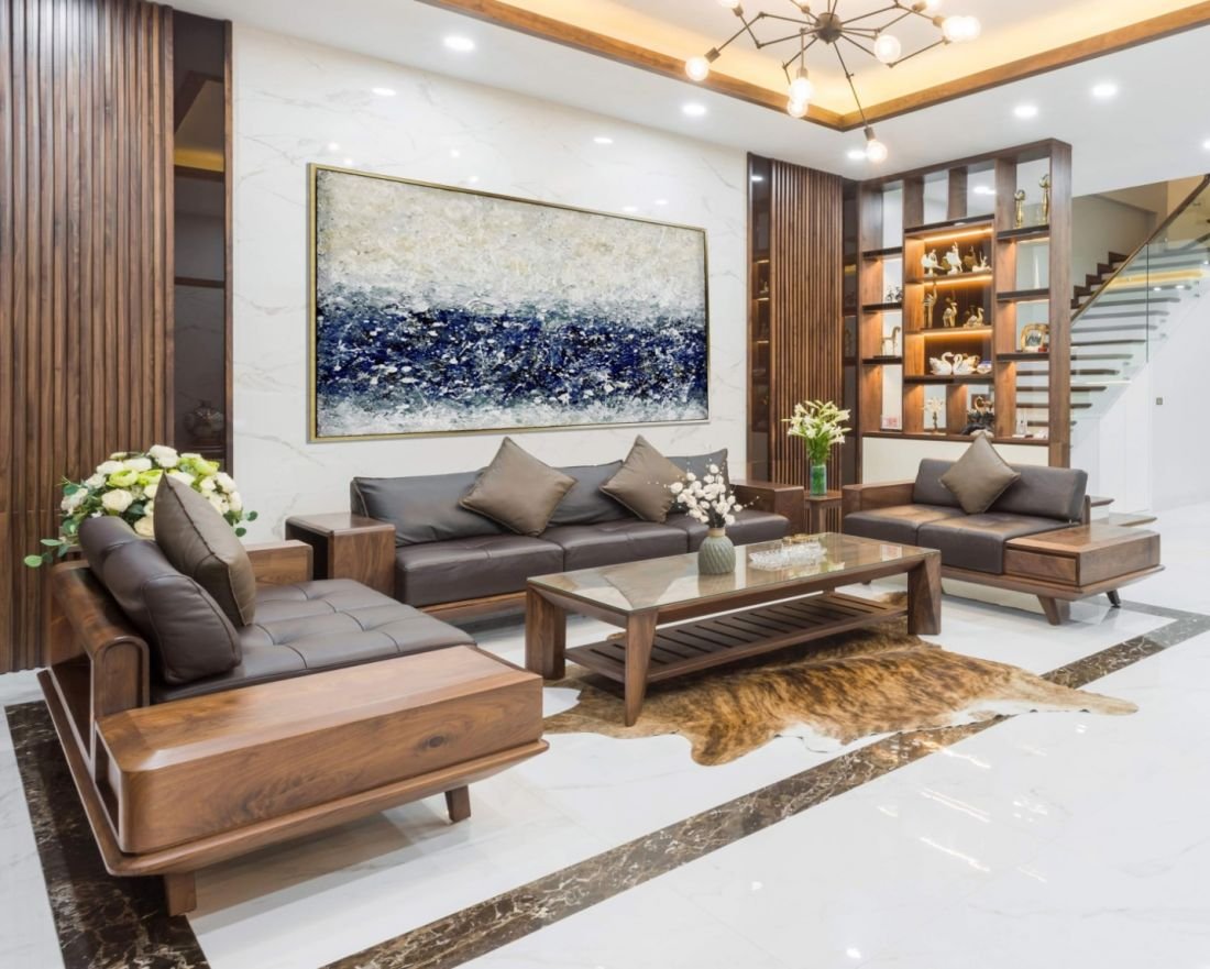 Trang trí phòng khách bằng nội thất gỗ tự nhiên Trang trí phòng khách bằng nội thất gỗ tự nhiên