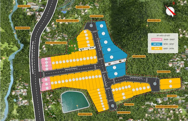 70 lô Bãi Dài Sơ đồ phân lô 70 lô Bãi Dài - Hoà Lạc